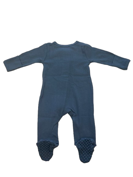 Moon Watcher | Ribbed Organic Cotton Footed Romper & Knotted Beanie Set