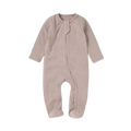 Mushroom Melody | Ribbed Organic Cotton Footed Romper & Knotted Beanie Set
